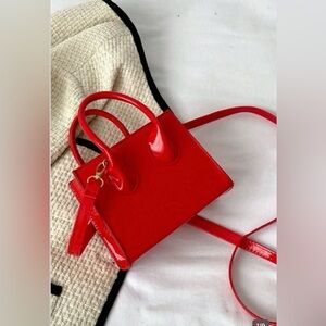 SHEIN Red Patent Mini Tote Handbag - Women Bags